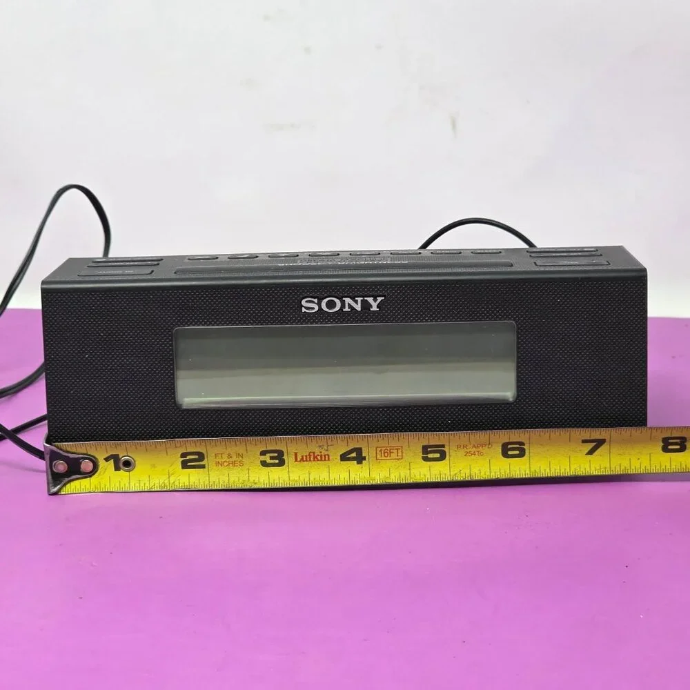 Sony‎ Black Digital Alarm Clock Radio With Nature Sounds & Snooze Function Works